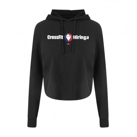 Sweat Crop Top Noir - CROSSFIT HIRINGA
