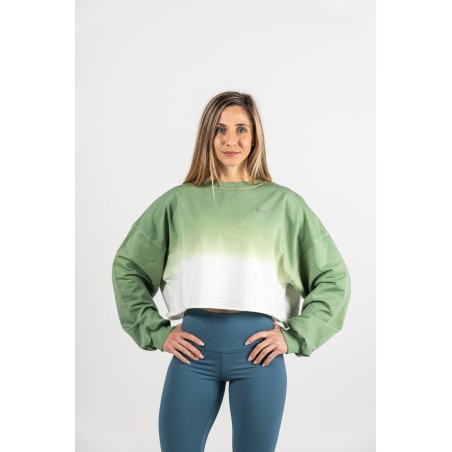Women's Crop Top Green Hoodie
