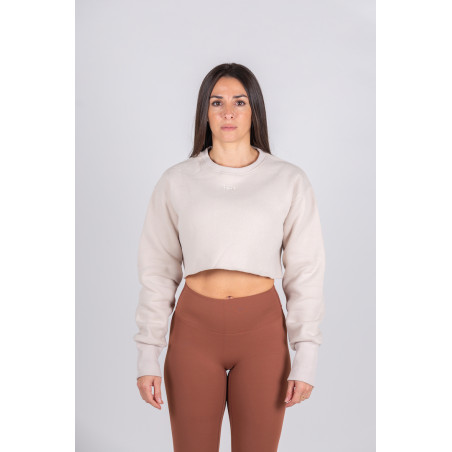 Women's Hoodie Cropped Light Apricot - PowerCrop