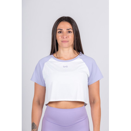 Women's Crop Top Purple White - Prformance