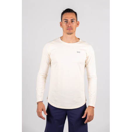 Men's long-sleeved t-shirt Milk White - Prformance