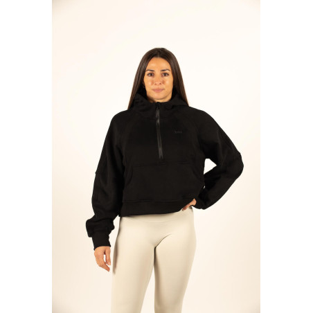 Women's Hoodie Cropped Black - UltraCozy
