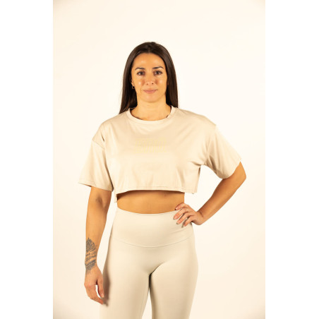 Women's Cropped Tee Cream White - PowerCrop