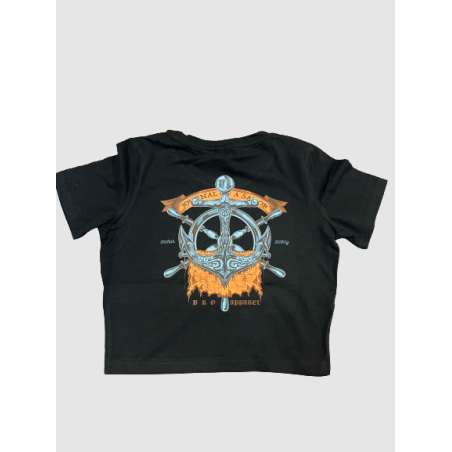 Women's Cropped Tee Black - Anchor