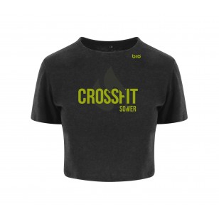 Crop Top Noir Femme - CROSSFIT SOWER